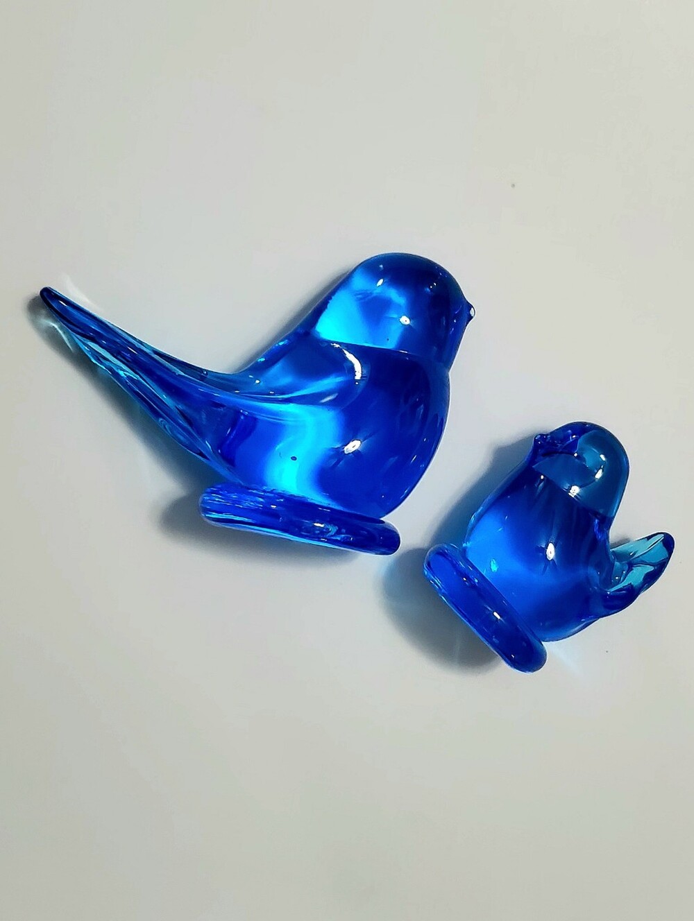 1990 Bluebirds Of Happiness Glass Art Sculptures by Leo Ward - Picture 7 of 12